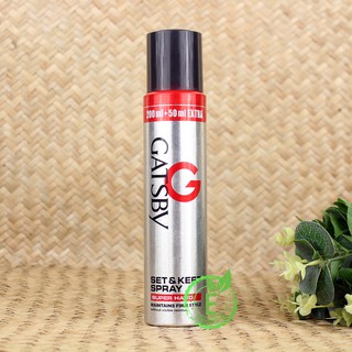 [ CHÍNH HÃNG - SHOP TPHCM] Gôm xịt tóc Gatsby Set &amp; Keep Spray SUPER HARD Level 4 250ml | Nhập khẩu Indonesia