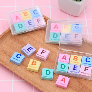 Hộp gôm ABCDEF 6 màu xinh xinh