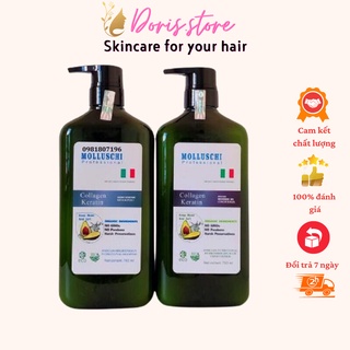 MOLLUSCHI - Cặp Dầu Gội Dầu Xả Dưỡng Ẩm Phục Hồi Tóc Hư Tổn MOLLUSCHI 760ML
