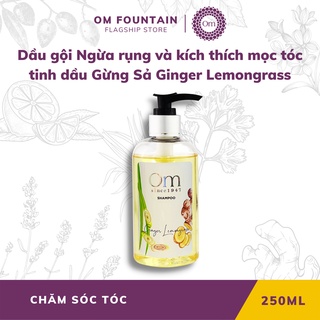 Dầu gội Ngừa rụng và kích thích mọc tóc Tinh dầu Gừng Sả Ginger Lemongrass 250ml - Om Fountain