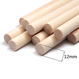 Que gỗ tròn 12mm dài 50cm (tùy chọn 5 que/10 que) làm mô hình thủ công, kiến trúc, đồ chơi DIY, cắt theo y/cầu (VA147)
