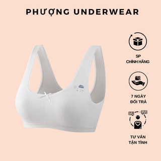 Áo bra cotton học sinh hai dây bản