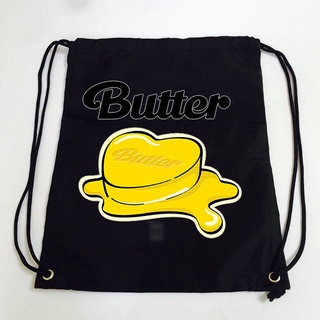 Balo dây rút đen in hình BUTTER album Bangtan Boys idol thần tượng kpop túi rút đi học xinh xắn thời trang