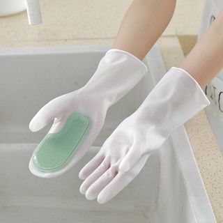 [Túi màu trắng] Găng tay silicon rửa chén bát loại mới  có gai tạo bọt rửa sạch vết bẩn