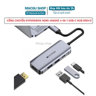 Cổng chuyển HyperDriver HDMI 4K/60Hz 4in1 USB-C Hub (HD41) - cho MacBook, iPad, Chromebook, PC và smartphone