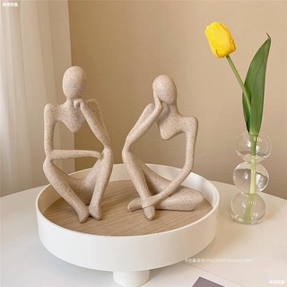 (Ảnh shop chụp) Tượng Decor Bắc Âu Người Ngồi Suy Ngẫm Chất Liệu Combozit Và Giả Đá ,Trang Trí Kệ Của Mê Thảo