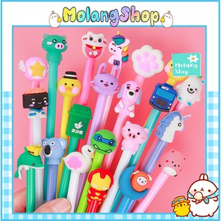 Bút nước hoạt hình đáng yêu - Bút Gel mực đen loại đẹp / Bút vô diện/ Totoro/ Cony/ Phi thuyền/ Bút MolangShop