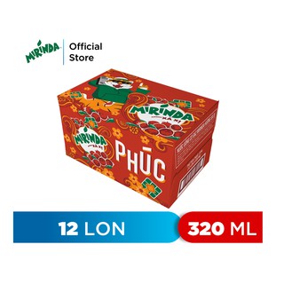 Thùng 12 Lon Nước Ngọt Có Gas Mirinda Xá Xị (320ml/Lon) - Phiên Bản Tết