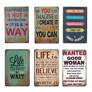 30x40cm Tranh thiếc câu Slogan, danh ngôn tạo động lực, truyền cảm hứng trang trí độc đáo