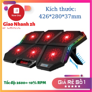 Đế Tản Nhiệt Laptop 6 Quạt Cực Mát, Viền Led 7 Màu Chuẩn Gaming