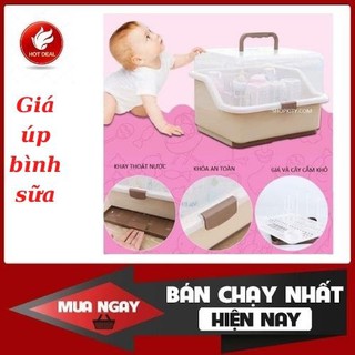 GIÁ ÚP BÌNH SỮA CÓ NẮP ĐẬY - KÈM KẸP TIỆT TRÙNG