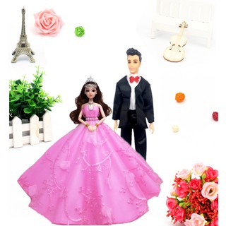 Búp Bê 12 Khớp Đám Cưới Hồng (Tặng Kèm 2 Giá Đỡ Búp Bê)
