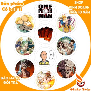 <20/640 MẪU>Huy hiệu anime Thánh Phồng Tôm One Punch Man AOT-Attack on Titan Đại Chiến,Hội Pháp Sư Fairy Tail Dr Stone