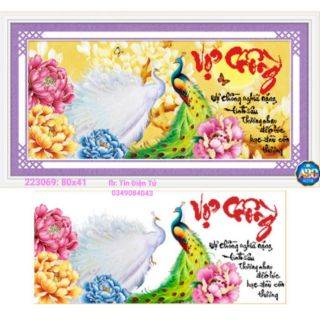 Tranh thêu chữ thập vợ chồng 223069 ( 80x41)