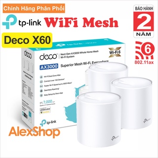[Chính Hãng] TP-Link Deco X60 (3pack) Hệ thống Wi-Fi 6 Mesh cho Gia đình AX3000 Độ Phủ MAX 600m2 150 Thiết Bị