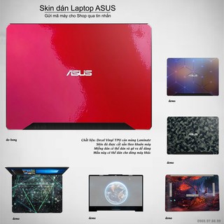 Skin dán Laptop Asus in màu đỏ bóng (inbox mã máy cho Shop)