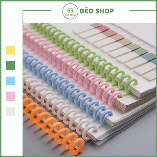 Binder thanh còng nhựa làm sổ Béo shop, kẹp tài liệu đường kính 10mm 12mm bìa màu A5 B5 A4 20 26 30 lỗ