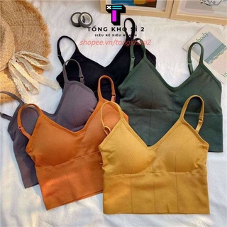PVN26006 Áo bra nữ - len gân tăm chất đẹp 2 dây hở lưng siêu hot T2