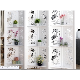 Bình phong vách ngăn hoa sen to dưới nước có kệ giá của 6 tấm như hình (Bình phong hoa văn) - IG478