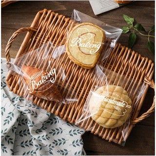 100 Túi nilong dán miệng đựng bánh mì ngọt hình bánh, hình gấu hình chữ, hình thú