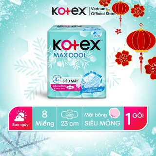 [MUA 2 TẶNG 1 GÓI HÀNG NGÀY] Băng vệ sinh KOTEX Max Cool Siêu Mỏng Cánh 8miếng/gói