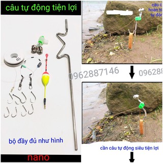 bộ cần câu cá inox câu tự động siêu tiện lợi