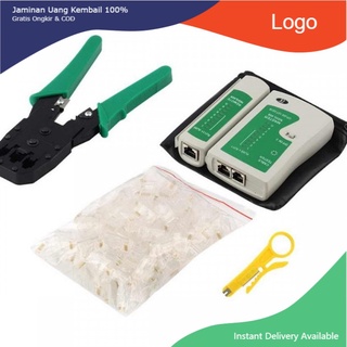Combo Kìm Bấm Mạng + Hạt mạng(100c) + Hộp Test Mạng tặng kèm pin test mạng