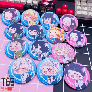 [14 Mẫu] Huy hiệu anime Kimetsu no Yaiba - Neko ver (Size 5.8cm)