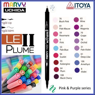 Bút cọ hai đầu Marvy Le Plume II 1122 (Pink &amp; Purple series)