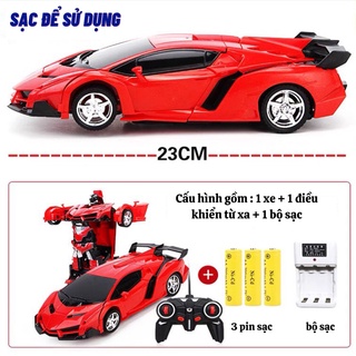 Ô Tô Điều Khiển Từ Xa Biến Hình Robot Kèm Dây Sạc Pin Siêu Xịn TITAN STORE