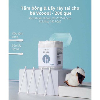 Hộp 200 bông tăm vcool đa năng