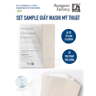 SET MIX GIẤY WASHI AWAGAMI EDITIONING SAMPLE PACK 10 LOẠI 20 TỜ SIZE A4