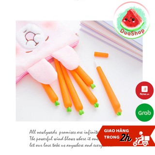 Bút bi cà rốt độc và lạ - Bút gel nước mực đen hình cà rốt Duashop