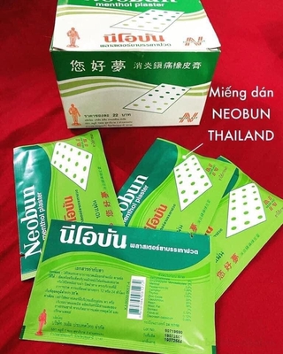 Cao dán ġiảm ƌau Neobun Thailand hộp 20 gói (4cm x 6.5cm)