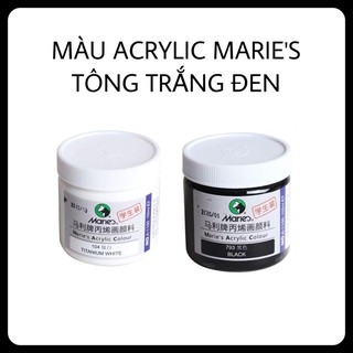 [LỖ STORE] Màu Acrylic Marie’s 100ml - Tông Trắng Đen