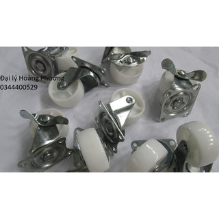 Bánh Xe Nhựa Trắng XOAY 360° 5,6,7cm