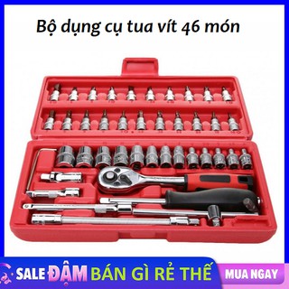Bộ Dụng Cụ Sửa Chữa Đa Năng 46 Chi Tiết - Bộ Khẩu sữa chữa ô tô, xe máy - Bộ 46 Chi Tiết - 46 Món ốc vít