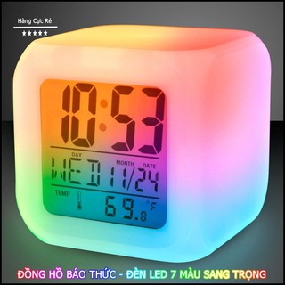 [Mã 253LIFESALE giảm 8% đơn 99K] Đồng hồ báo thức đèn Led đổi 7 màu thiên nhiên HCR