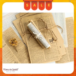 Set 57 giấy báo cũ kraft phong cách retro TẶNG SET STICKER CHỮ SỐ trang trí thiệp/scrapbook/nhật ký thủ công độc đáo