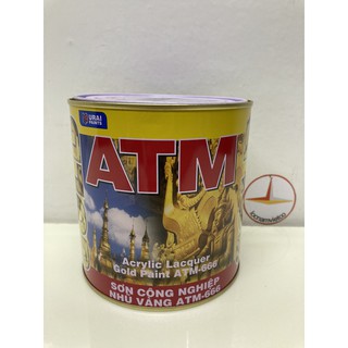 Sơn nhũ vàng ATM 666 dùng cho sắt và gỗ _lon 875ml