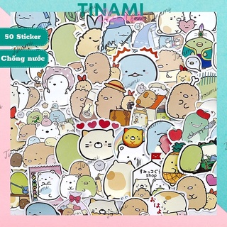 Bộ 50 Sticker hoạt hình Molang dễ thương hình dán chống nước trang trí điện thoại laptop vali mũ bảo hiểm xe máy decor