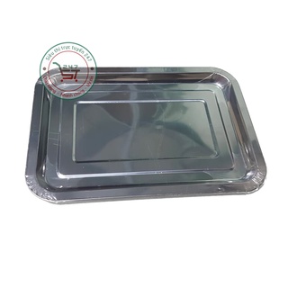 Combo 10 khay inox cạn 30x40 và 9 khay inox cạn 35x50 kèm 4 kẹp gắp đá 18cm Khay inox đa năng giá tốt