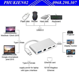 Cáp Chuyển Đổi USB Type C Sang HDMI, Hub USB Và Cổng Lan