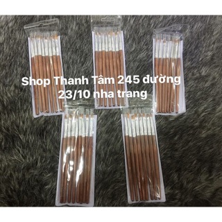 Bộ cọ vẽ 8 cây cán gỗ