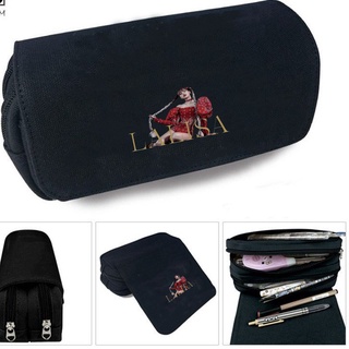 Hộp bút vải canvas khóa trắng LISA BLACK/PINK idol Kpop xinh xắn đi học tiện lợi
