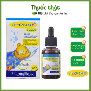 Siro Ngủ Ngon Fitobimbi Sonno - Hỗ Trợ Cải Thiện Giấc Ngủ,Giảm Căng Thẳng,Ngủ Không Sâu Giấc Ở Trẻ Lọ 30ml