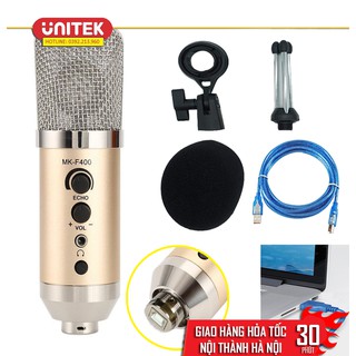 [Mã ELHACE giảm 4% đơn 300K] Microphone Thu Âm Live Stream MK-F400USB - Kết nối qua cổng USB