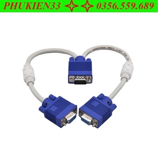 Cáp chia VGA 1 ra 2 xanh trắng - Cáp VGA 1 ra 2 1