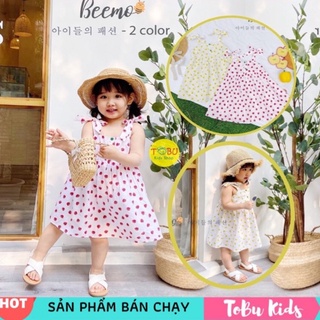 Váy 2 dây họa tiết dâu tây TBKV26 siêu xinh cho bé gái 1-6 tuổi