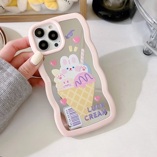 Ốp lưng iphone Ốp Điện Thoại Họa Tiết Ren Gắn Gương Cho Iphone 13Promax 14pro 7 8 plus Dinuo case